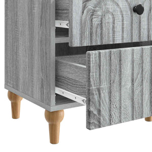 Κομοδίνο 2 pcs Γκρι Sonoma 43 x 34,5 x 48 εκ Επεξεργασμένο Ξύλο - Pakobazaar