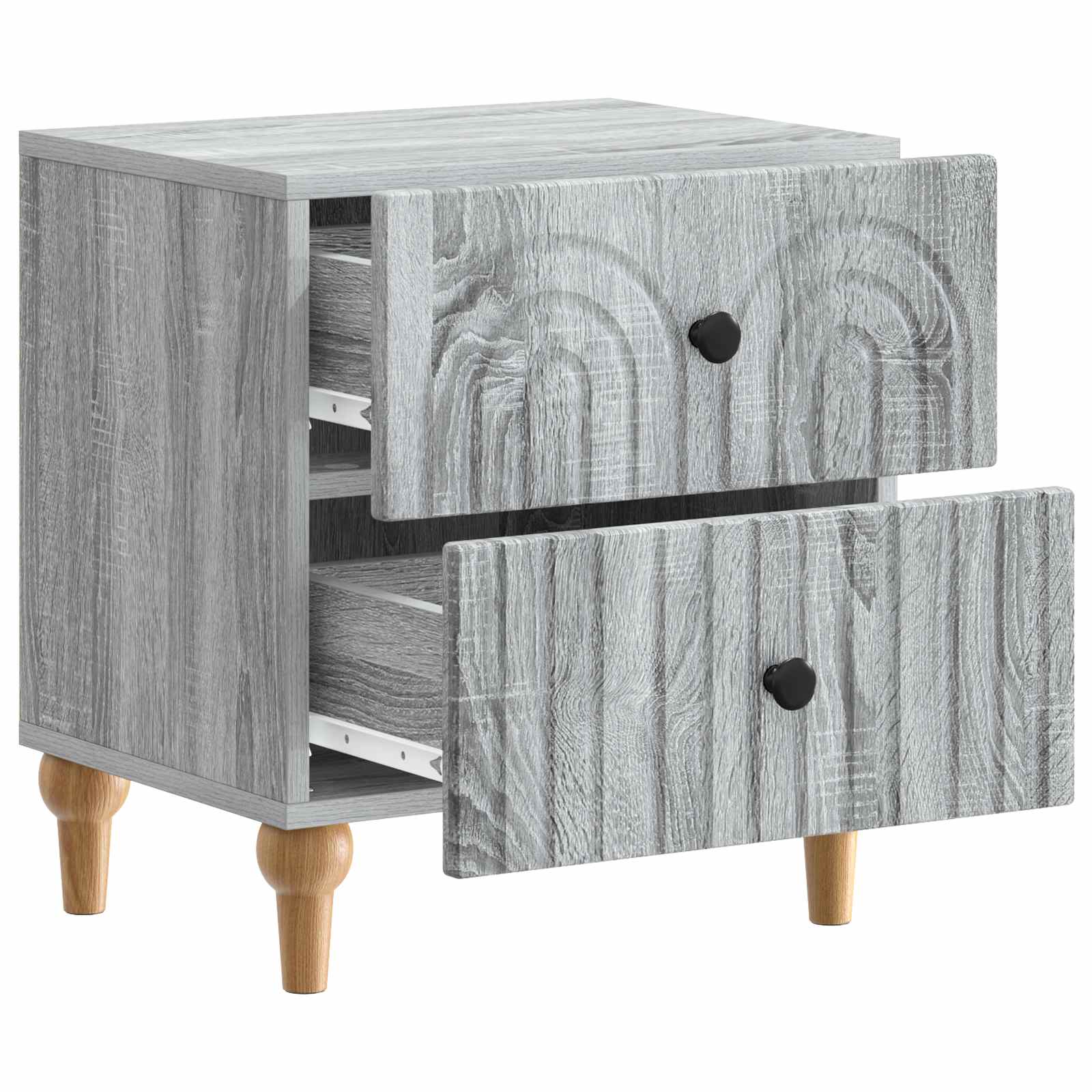 Κομοδίνο 2 pcs Γκρι Sonoma 43 x 34,5 x 48 εκ Επεξεργασμένο Ξύλο - Pakobazaar