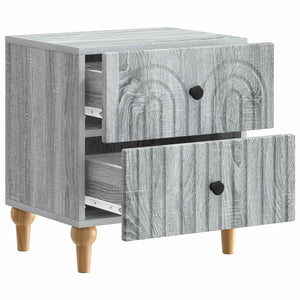 Κομοδίνο 2 pcs Γκρι Sonoma 43 x 34,5 x 48 εκ Επεξεργασμένο Ξύλο - Pakobazaar