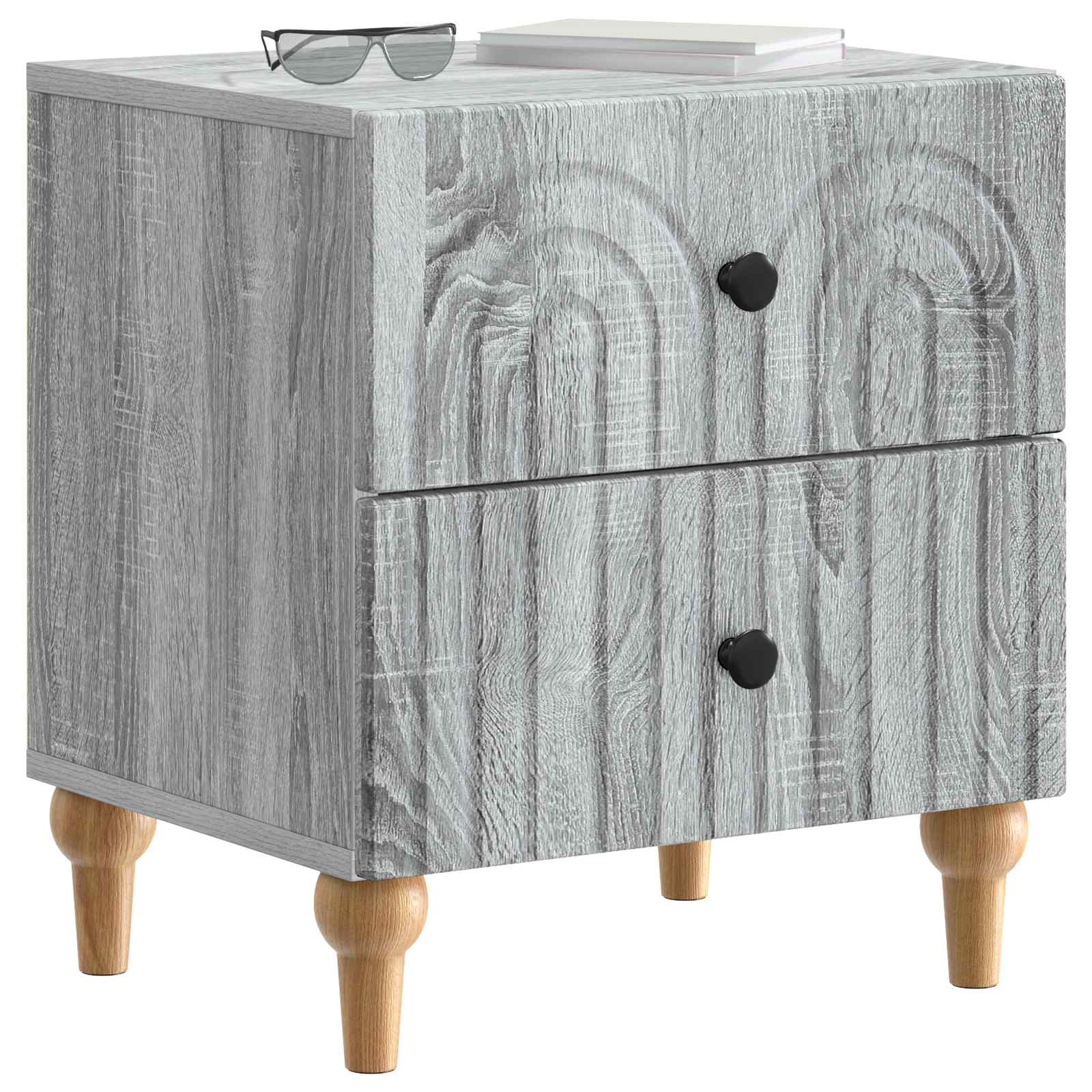 Κομοδίνο 2 pcs Γκρι Sonoma 43 x 34,5 x 48 εκ Επεξεργασμένο Ξύλο - Pakobazaar