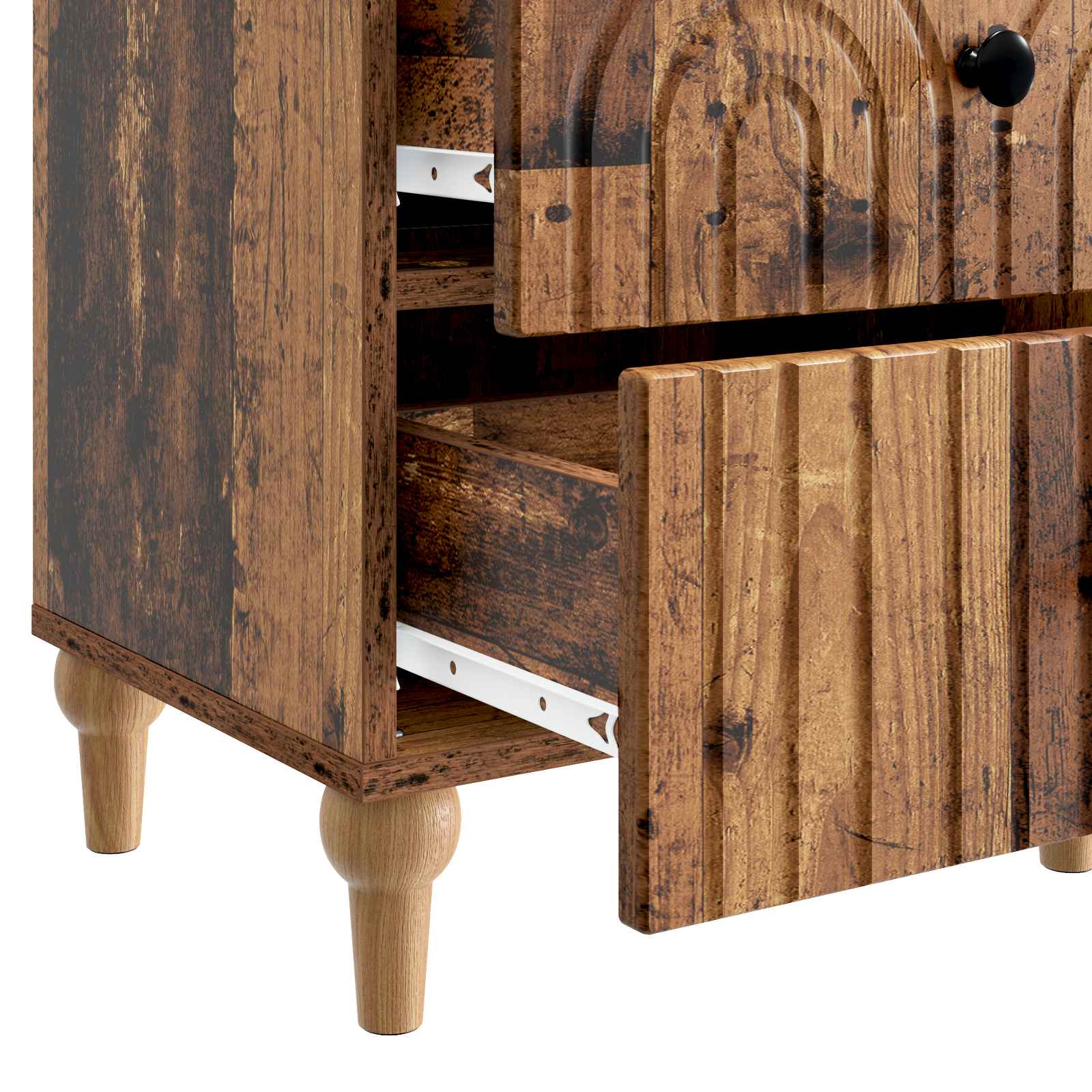 Κομοδίνο με συρτάρι 2 pcs Παλαιωμένο ξύλο 43 x 34,5 x 48 εκ - Pakobazaar
