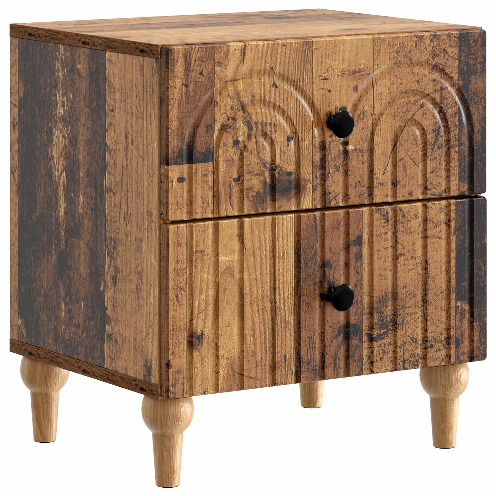 Κομοδίνο με συρτάρι 2 pcs Παλαιωμένο ξύλο 43 x 34,5 x 48 εκ - Pakobazaar