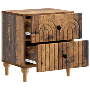 Κομοδίνο με συρτάρι 2 pcs Παλαιωμένο ξύλο 43 x 34,5 x 48 εκ - Pakobazaar