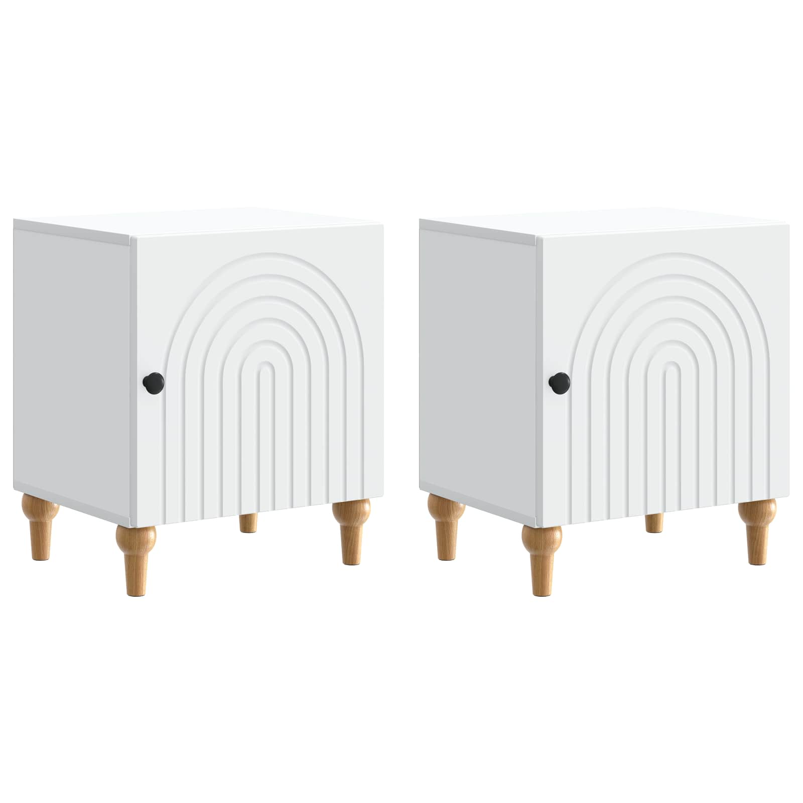 Κομοδίνο 2 pcs Λευκό 43 x 34,5 x 50 εκ Επεξεργασμένο Ξύλο - Pakobazaar