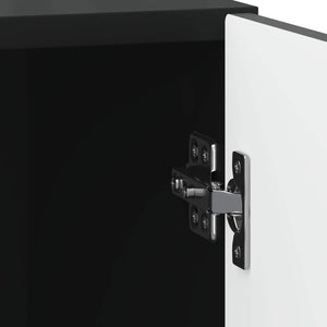 Κομοδίνο 2 pcs Μαύρο 43 x 34,5 x 50 εκ Επεξεργασμένο Ξύλο - Pakobazaar