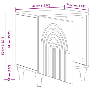 Κομοδίνο 2 pcs Μαύρο 43 x 34,5 x 50 εκ Επεξεργασμένο Ξύλο - Pakobazaar