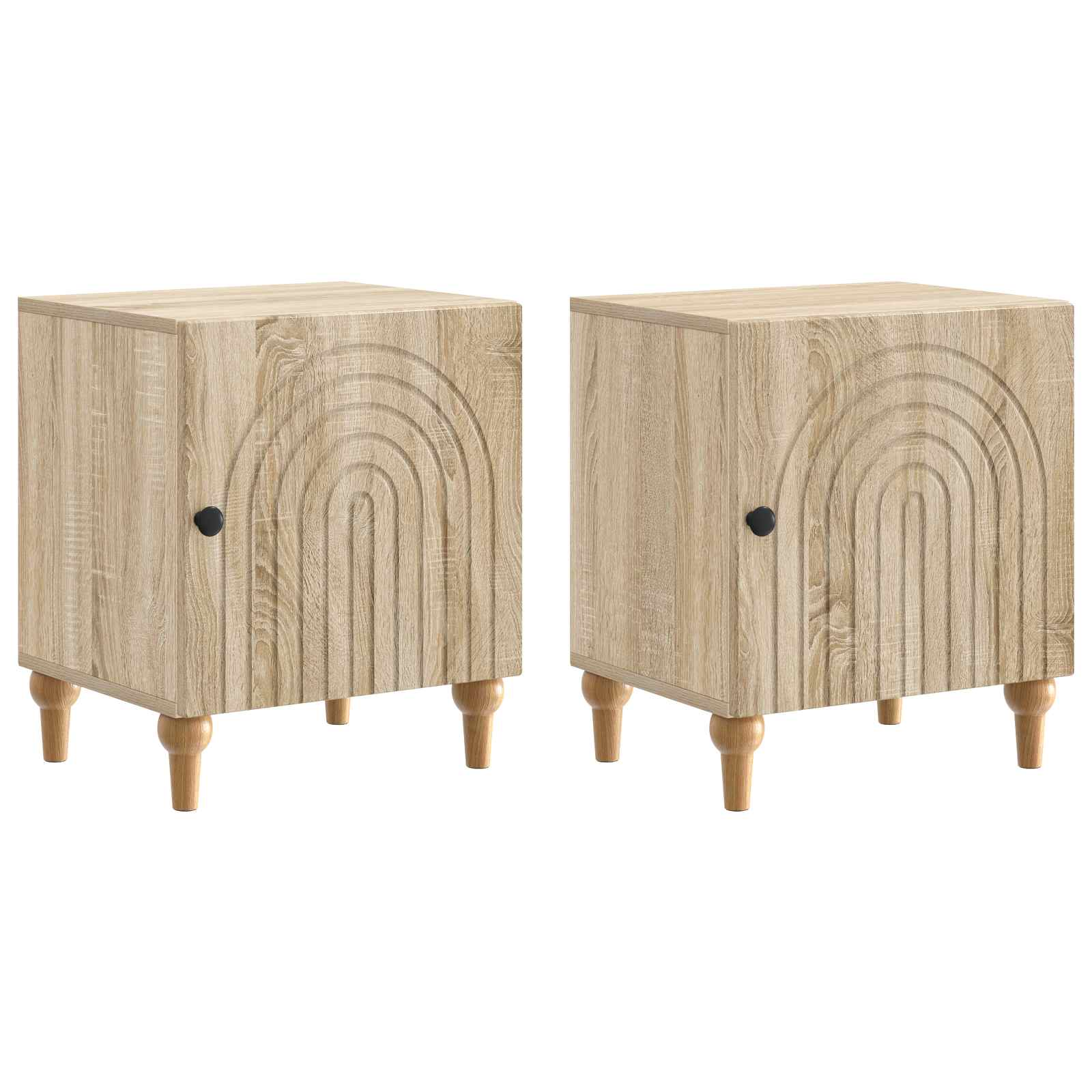 Κομοδίνο 2 pcs Sonoma Δρυς 43 x 34,5 x 50 εκ Επεξεργασμένο Ξύλο - Pakobazaar