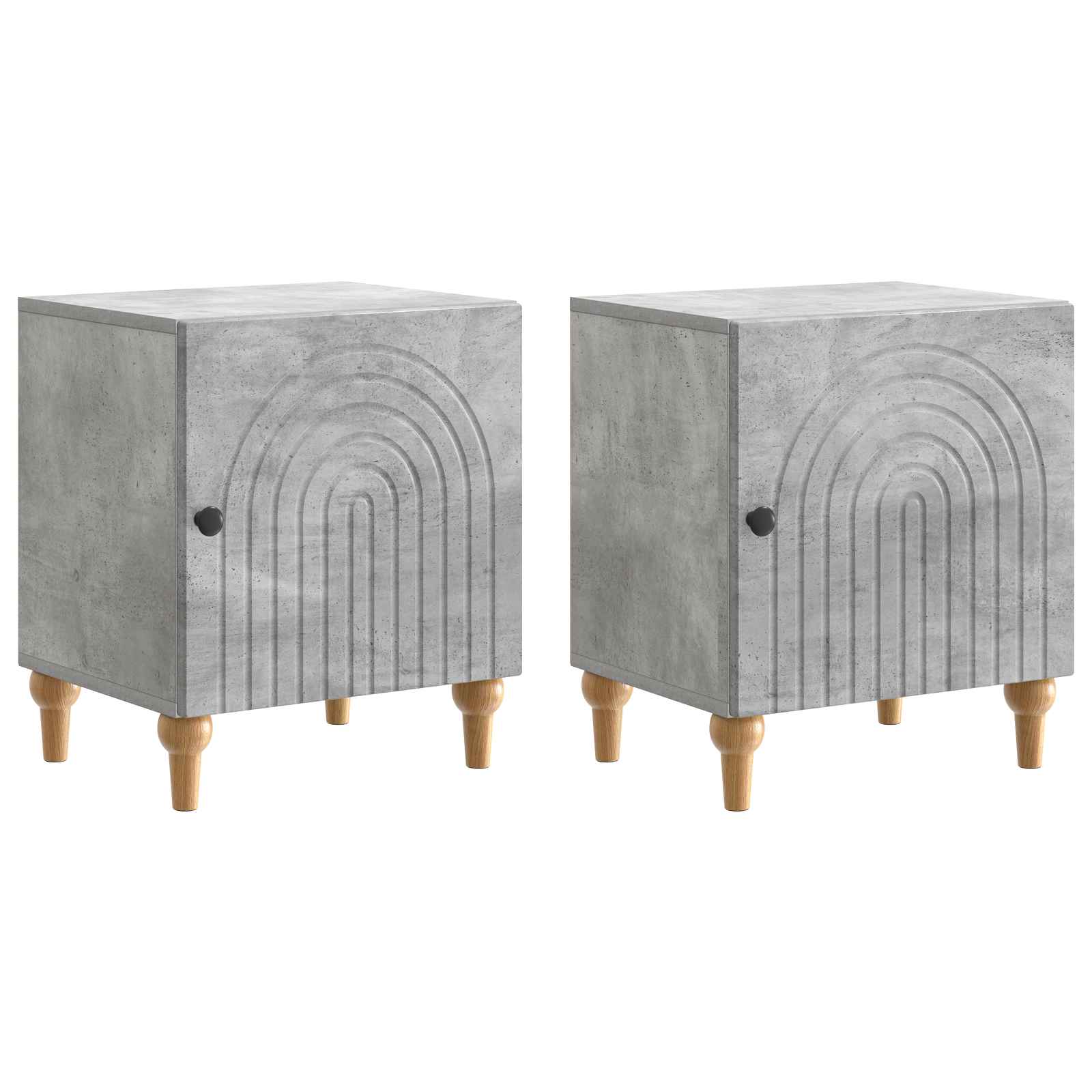 Κομοδίνο 2 pcs Γκρι Σκυροδέματος 43 x 34,5 x 50 εκ - Pakobazaar