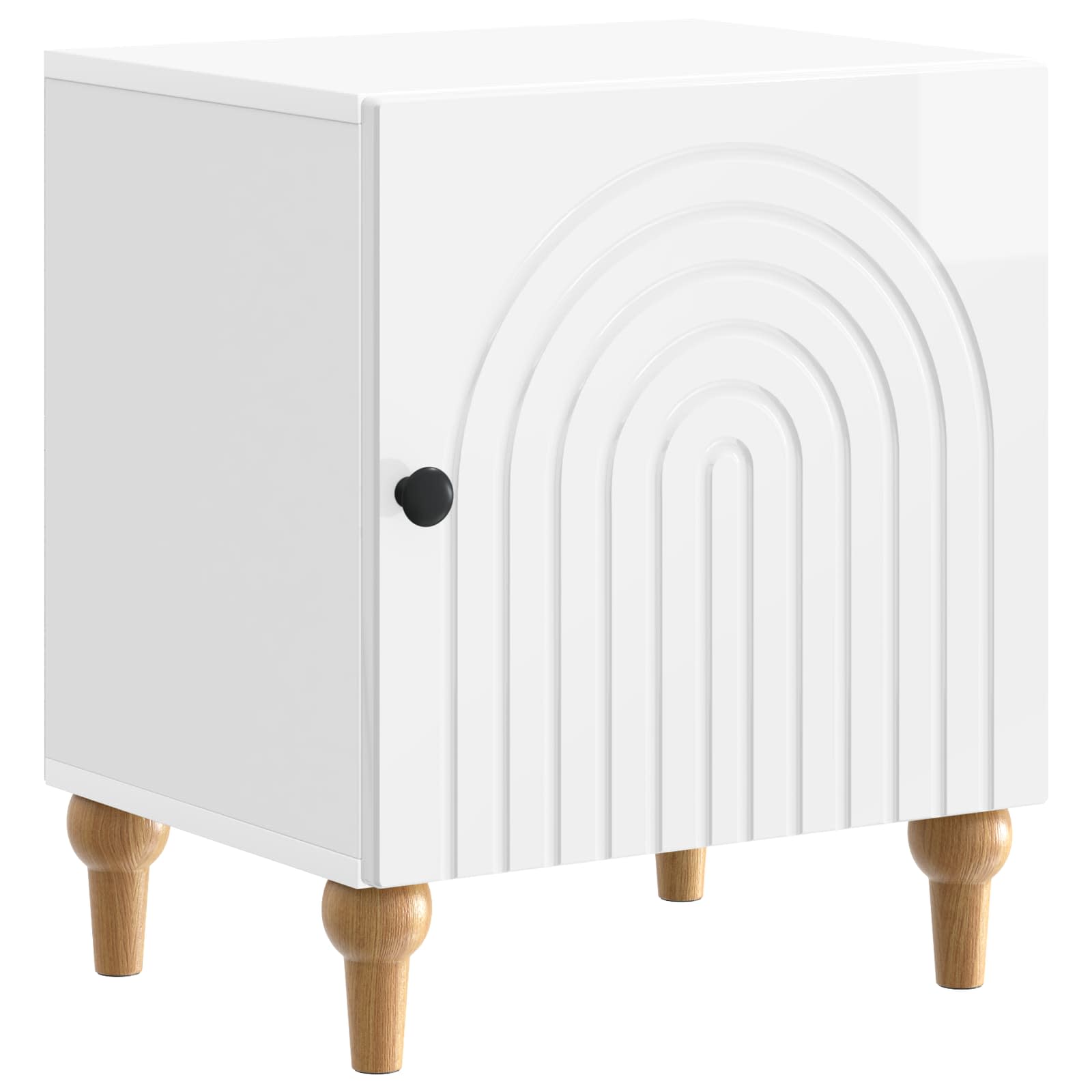 Κομοδίνο 2 pcs Γυαλιστερό Λευκό 43 x 34,5 x 50 εκ - Pakobazaar