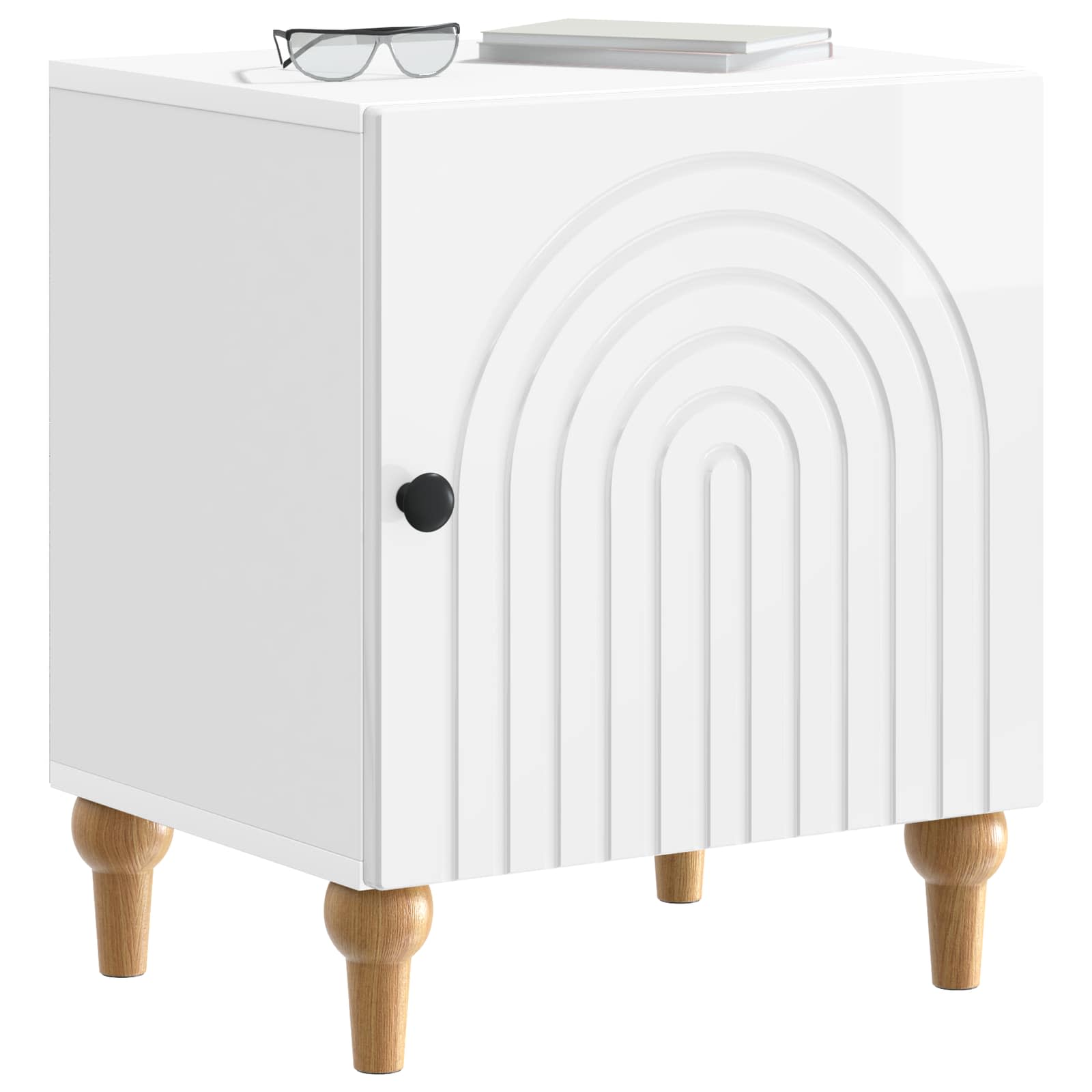 Κομοδίνο 2 pcs Γυαλιστερό Λευκό 43 x 34,5 x 50 εκ - Pakobazaar