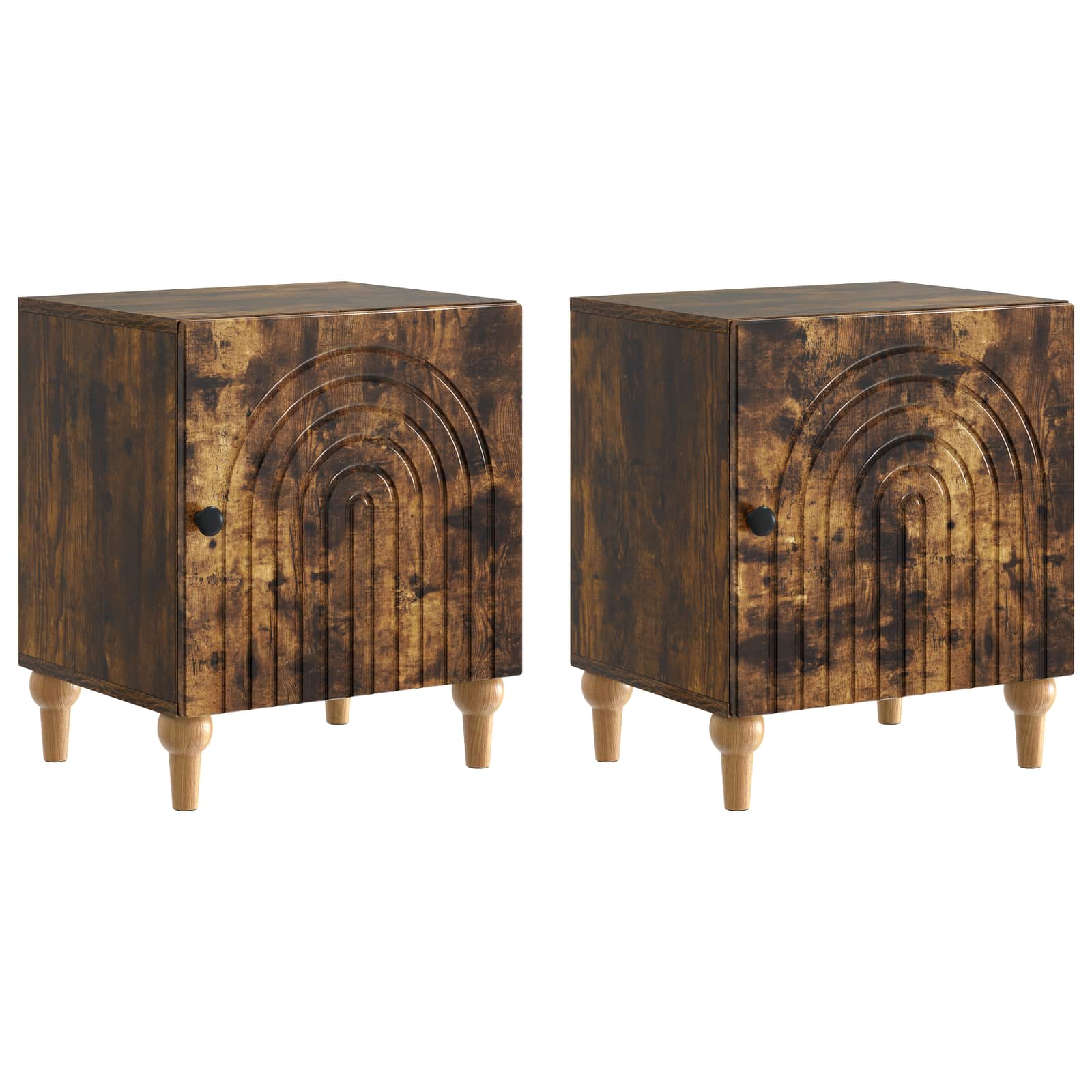 Κομοδίνο 2 pcs Καπνισμένο Ξύλο Δρυός 43 x 34,5 x 50 εκ - Pakobazaar