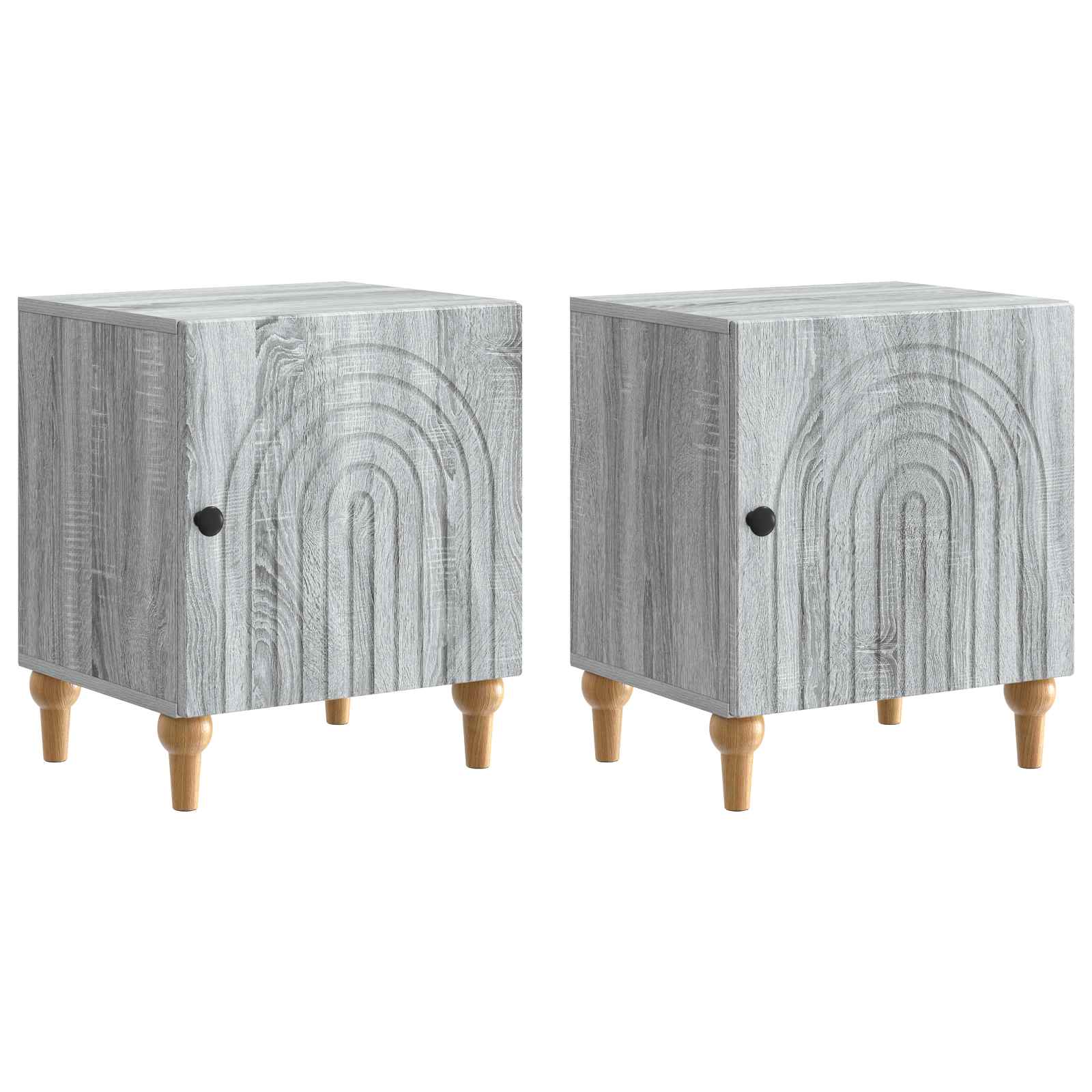 Κομοδίνο 2 pcs Γκρι Sonoma 43 x 34,5 x 50 εκ Επεξεργασμένο Ξύλο - Pakobazaar