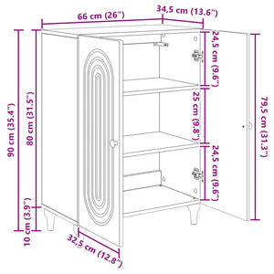 Πλαϊνό γραφείο Καπνισμένο Ξύλο Δρυός 66 x 34,5 x 90 εκ - Pakobazaar
