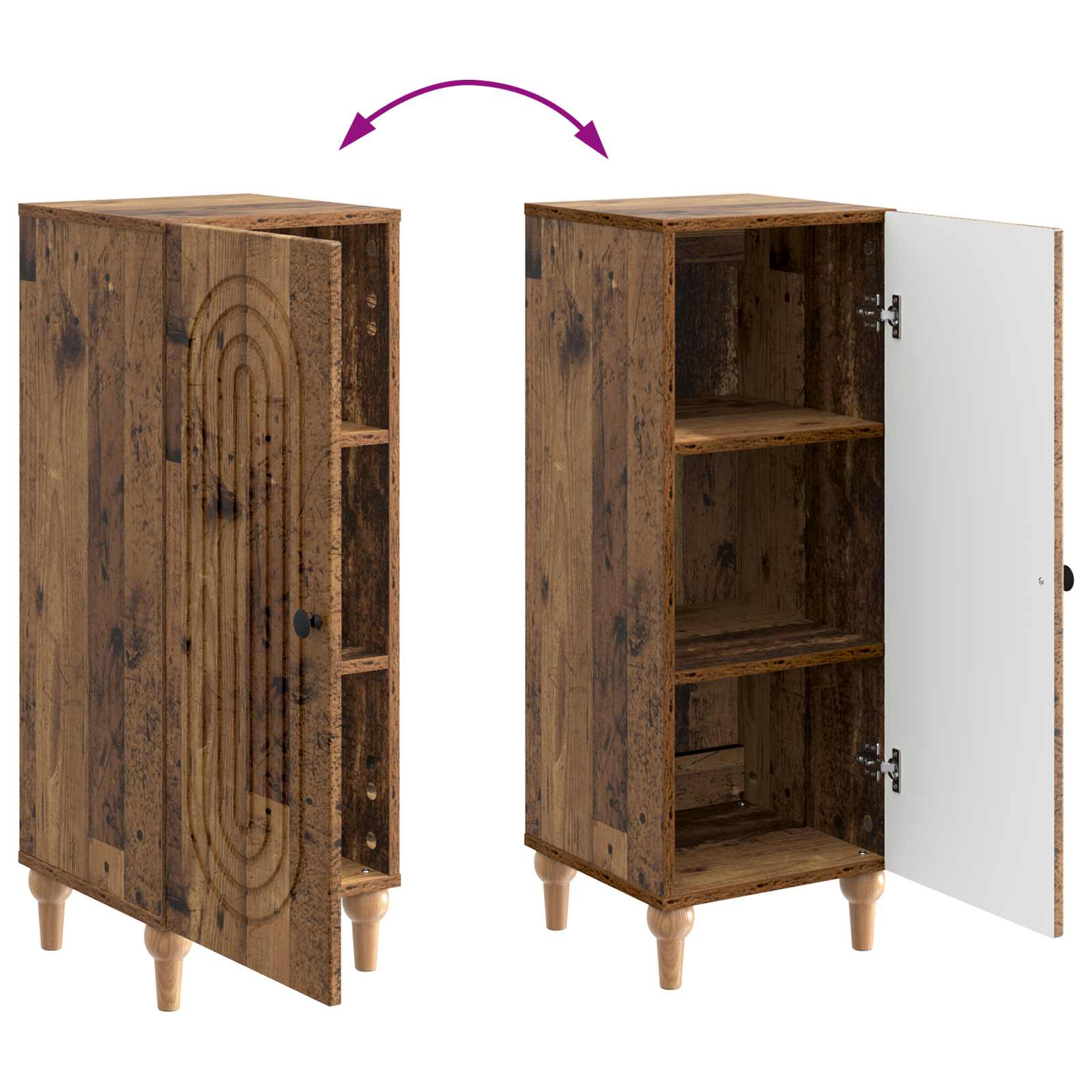 Πλαϊνό γραφείο Παλαιωμένο ξύλο 33 x 34,5 x 90 εκ - Pakobazaar