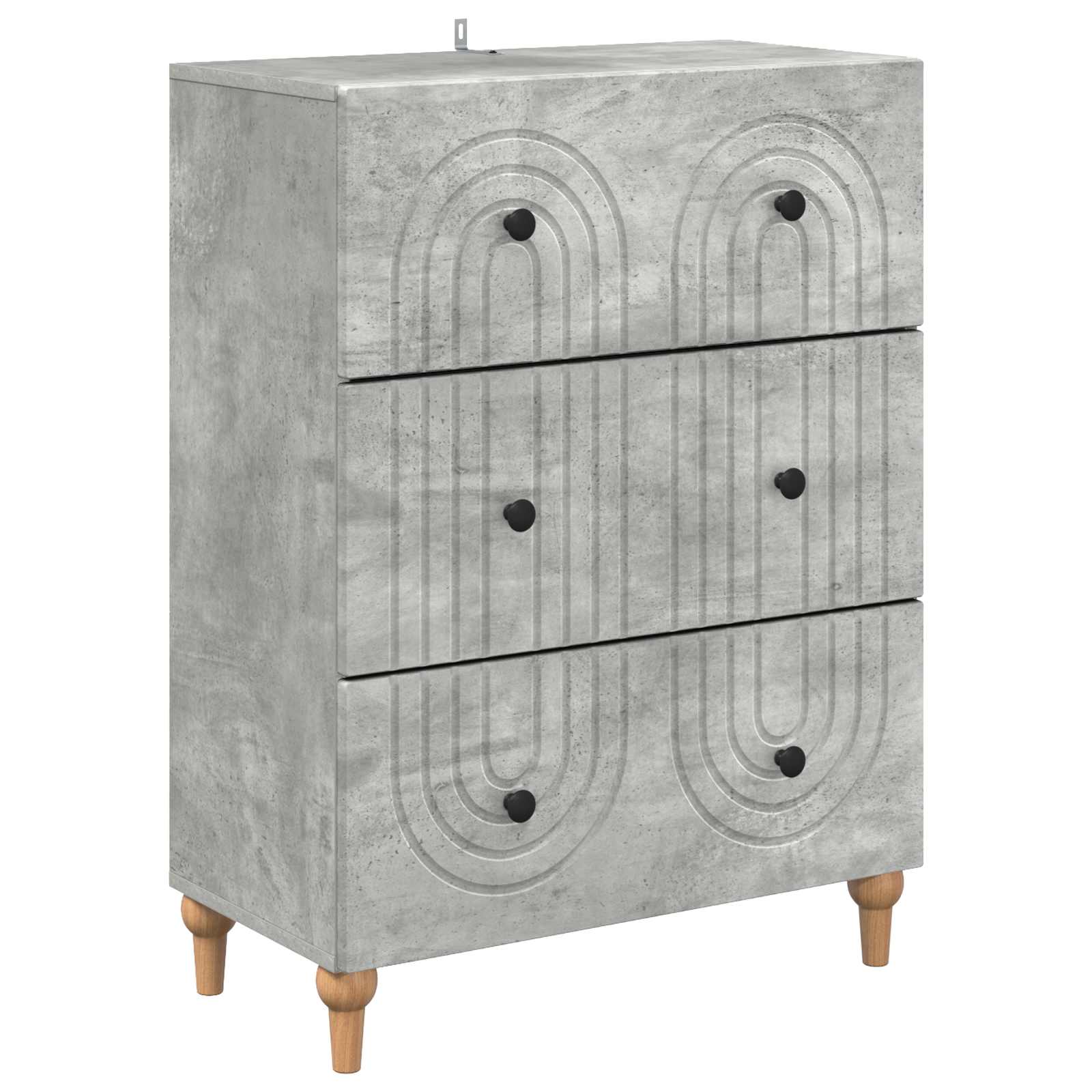 Ντουλάπι με Συρτάρια Γκρι Σκυροδέματος 66 x 34,5 x 90 εκ - Pakobazaar