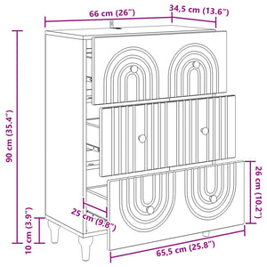 Ντουλάπι με Συρτάρια Γυαλιστερό Λευκό 66 x 34,5 x 90 εκ - Pakobazaar