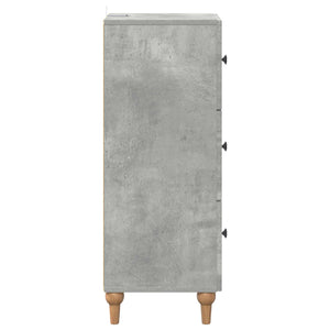 Ντουλάπι με Συρτάρια Γκρι Σκυροδέματος 33 x 34,5 x 90 εκ - Pakobazaar