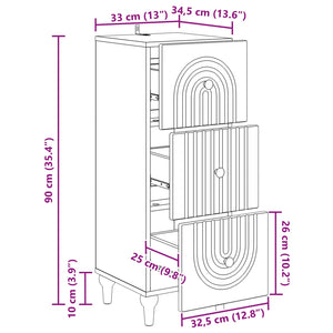 Ντουλάπι με Συρτάρια Παλαιωμένο ξύλο 33 x 34,5 x 90 εκ - Pakobazaar