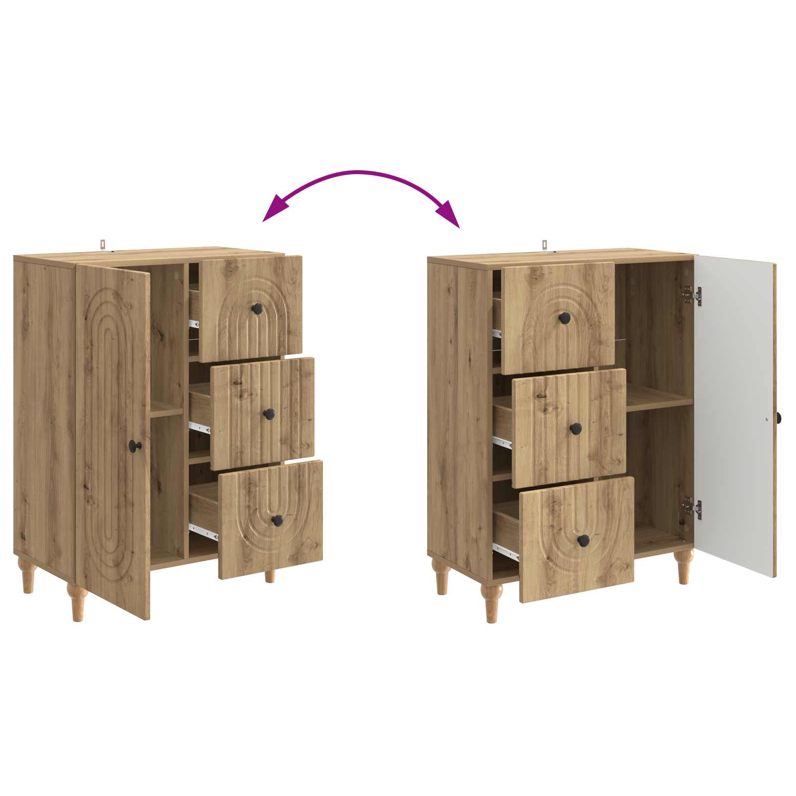 Πλαϊνό γραφείο με συρτάρι Artisan Δρυς 66 x 34,5 x 90 εκ - Pakobazaar
