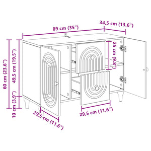 Ντουλάπι TV Sonoma Δρυς 89 x 34,5 x 60 εκ. Επεξεργασμένο Ξύλο - Pakobazaar