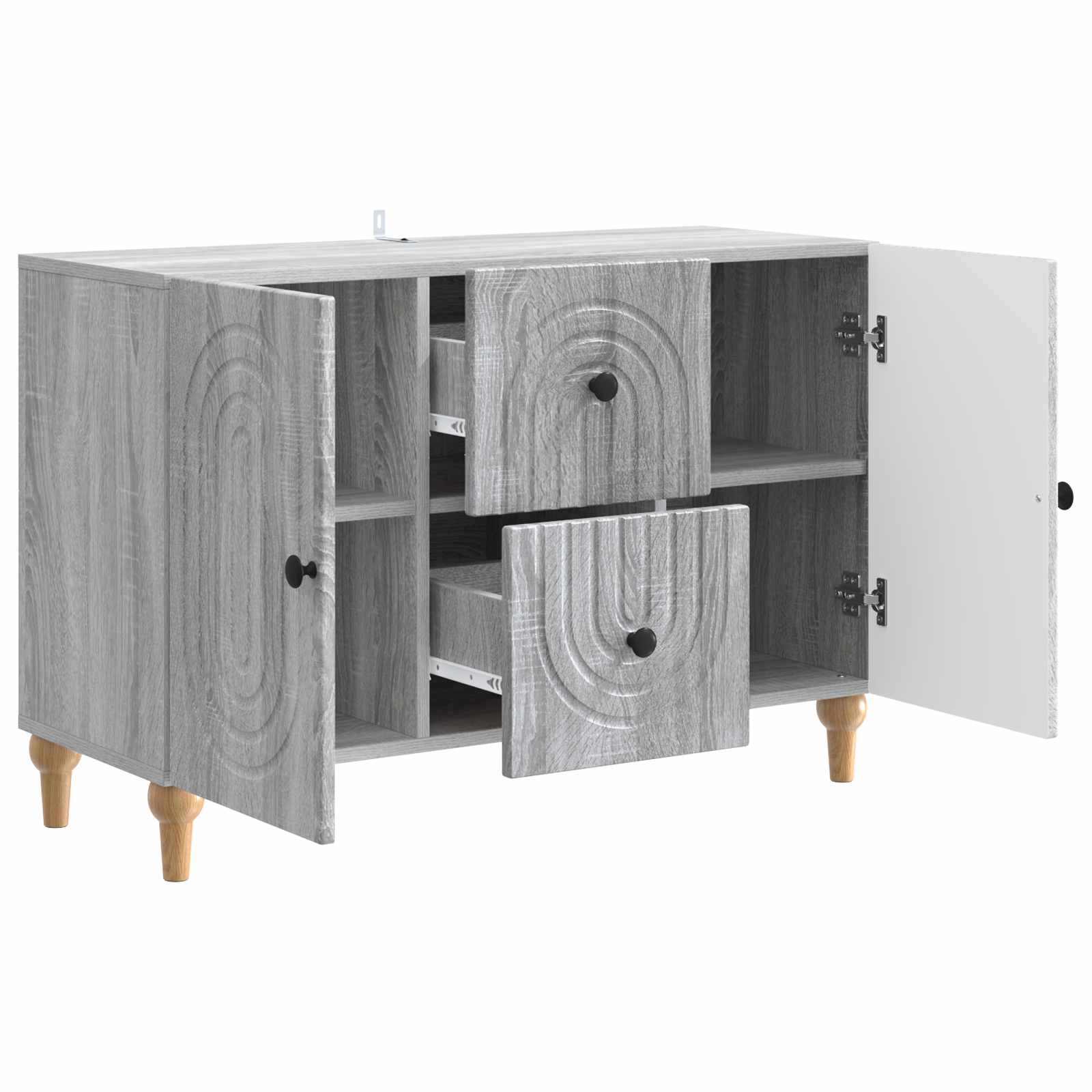 Ντουλάπι TV Γκρι Sonoma 89 x 34,5 x 60 εκ. Επεξεργασμένο Ξύλο - Pakobazaar