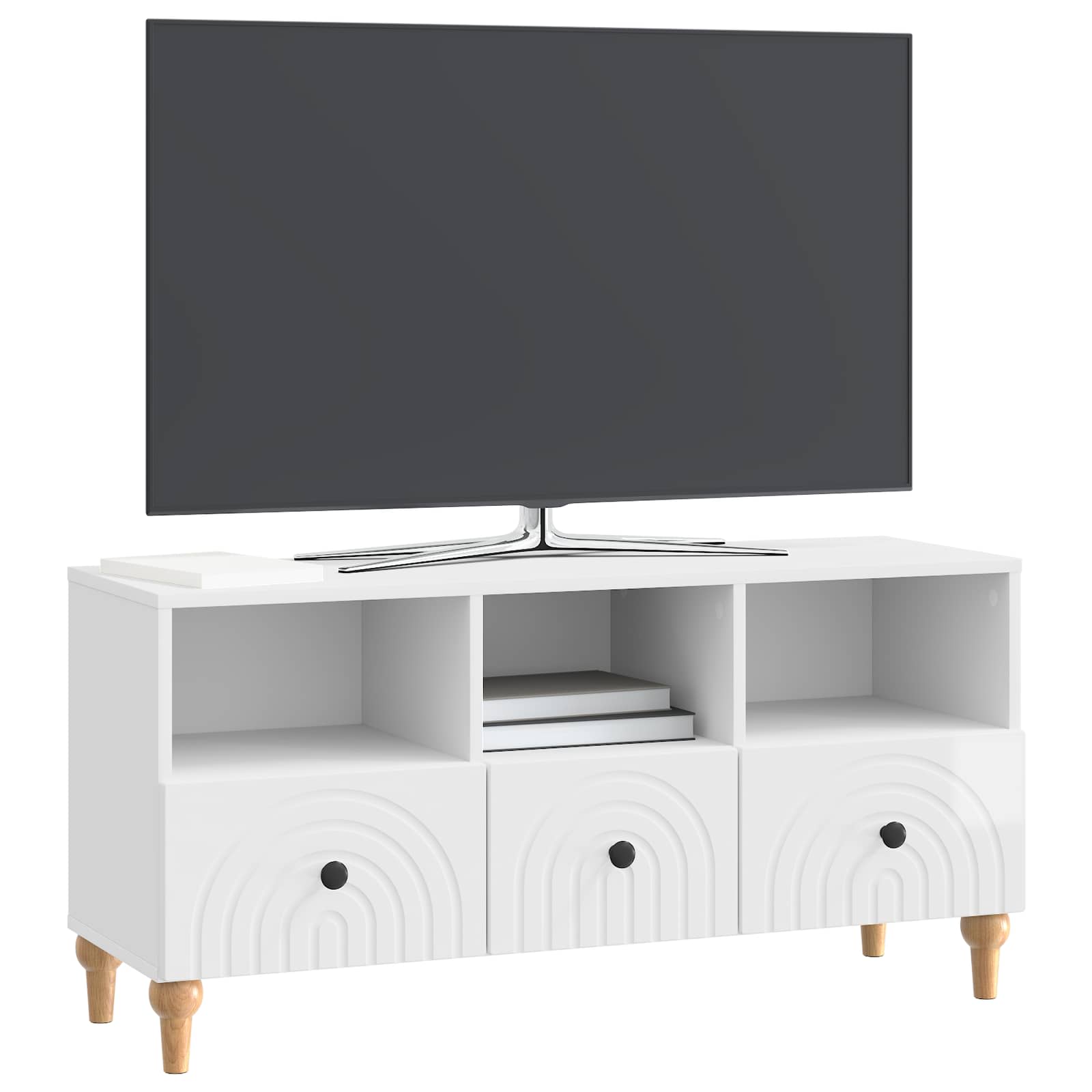 Ντουλάπι TV Υψηλής Στιλπνότητας Λευκό 102 x 34,5 x 50 εκ. - Pakobazaar