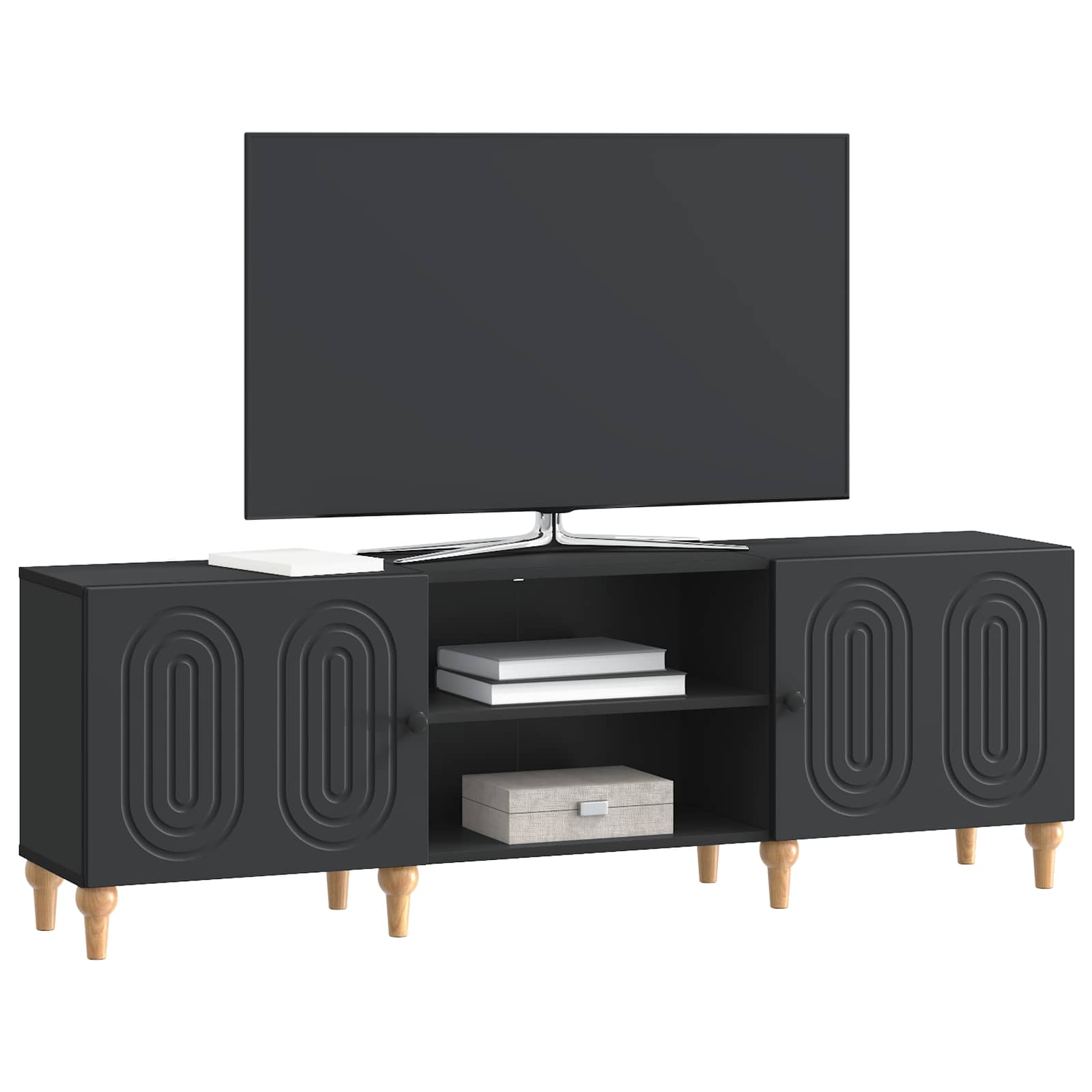 Ντουλάπι TV Μαύρο 150 x 31 x 50 εκ. Επεξεργασμένο Ξύλο - Pakobazaar