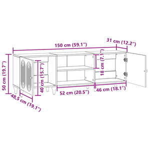 Ντουλάπι TV Καπνισμένο Ξύλο Δρυός 150 x 31 x 50 εκ. - Pakobazaar