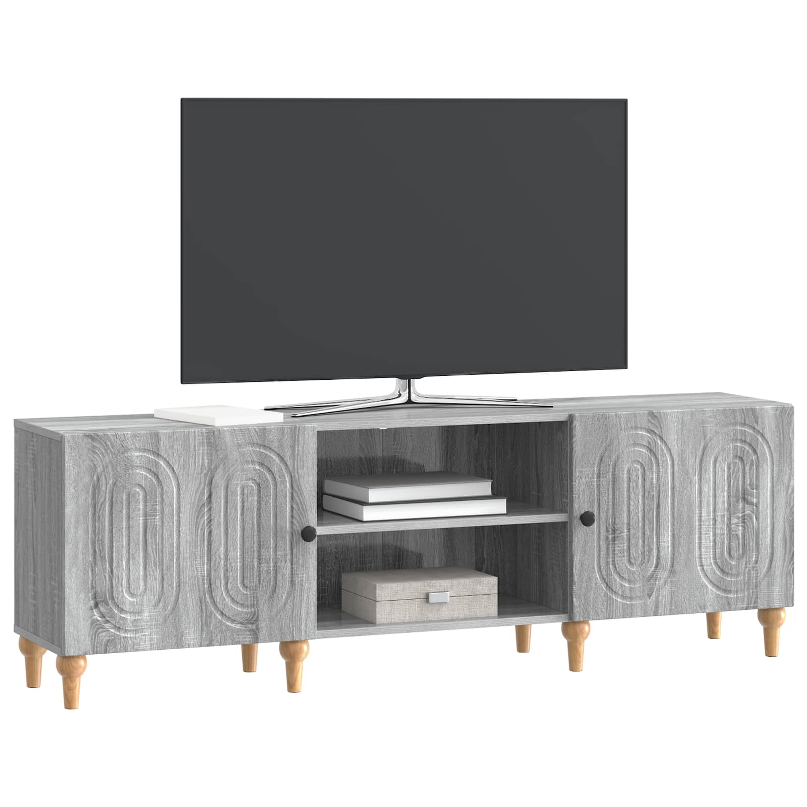 Ντουλάπι TV Γκρι Sonoma 150 x 31 x 50 εκ. Επεξεργασμένο Ξύλο - Pakobazaar