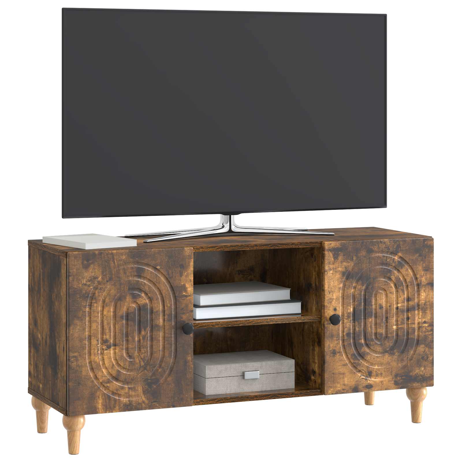 Ντουλάπι TV Καπνισμένο Ξύλο Δρυός 102 x 34,5 x 50 εκ. - Pakobazaar