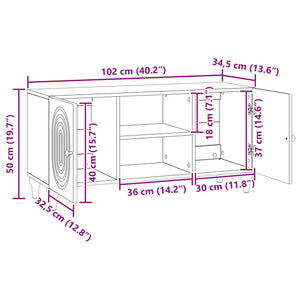 Ντουλάπι TV Παλαιωμένο ξύλο 102 x 34,5 x 50 εκ. - Pakobazaar