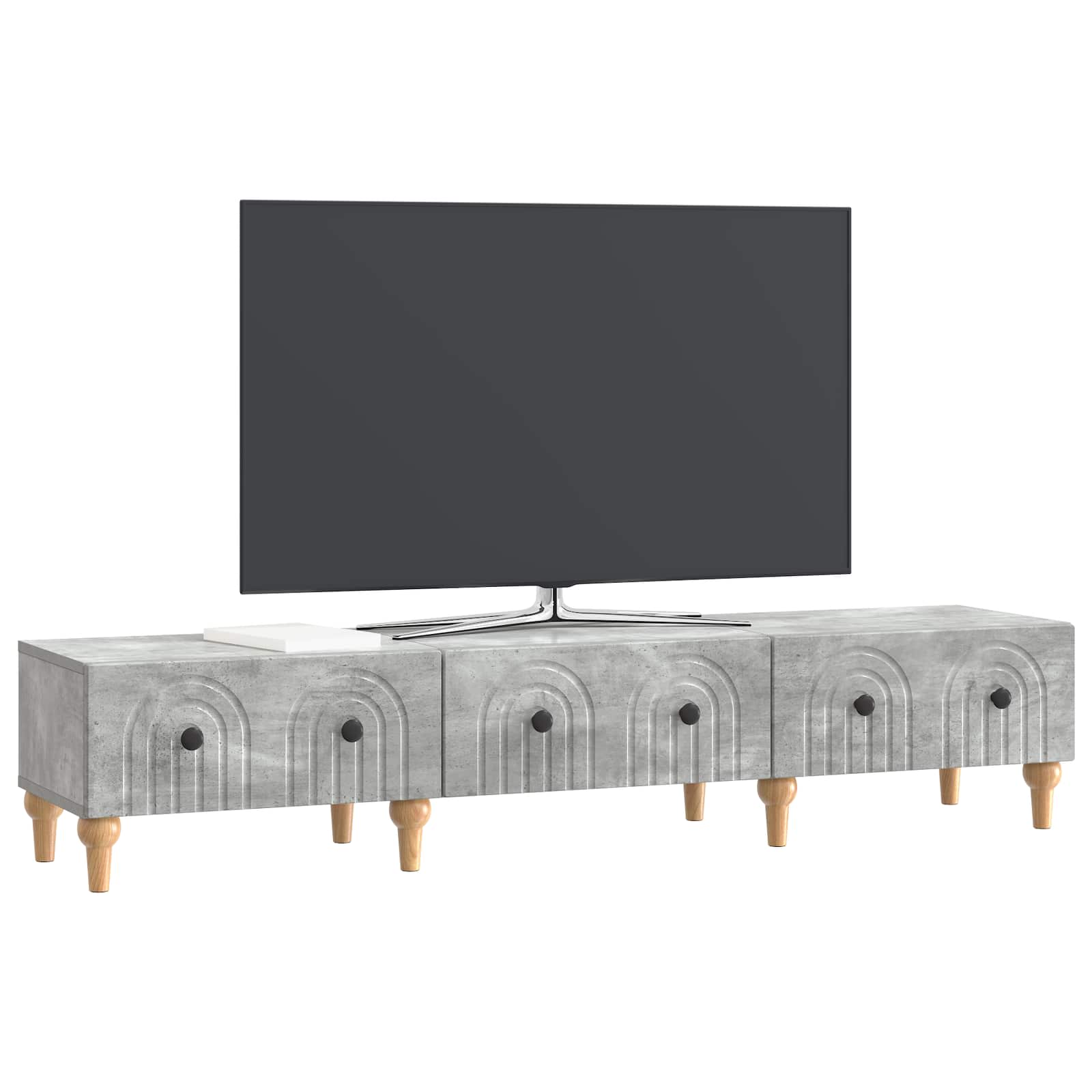 Ντουλάπι TV με συρτάρι Γκρι Σκυροδέματος 147 x 34,5 x 30 εκ - Pakobazaar