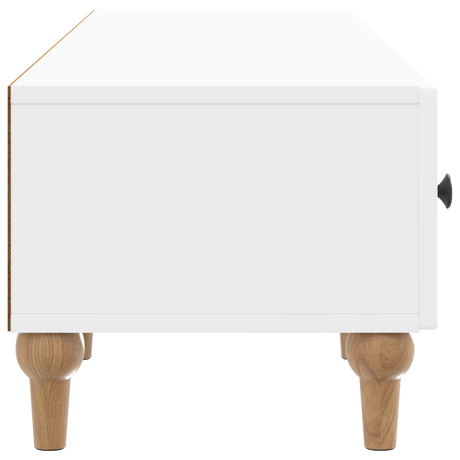 Ντουλάπι TV με συρτάρι Γυαλιστερό Λευκό 147 x 34,5 x 30 εκ - Pakobazaar