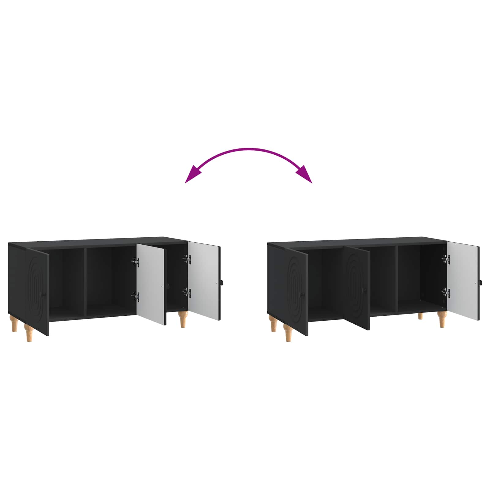 Ντουλάπι TV Μαύρο 99 x 34,5 x 50 εκ. Επεξεργασμένο Ξύλο - Pakobazaar