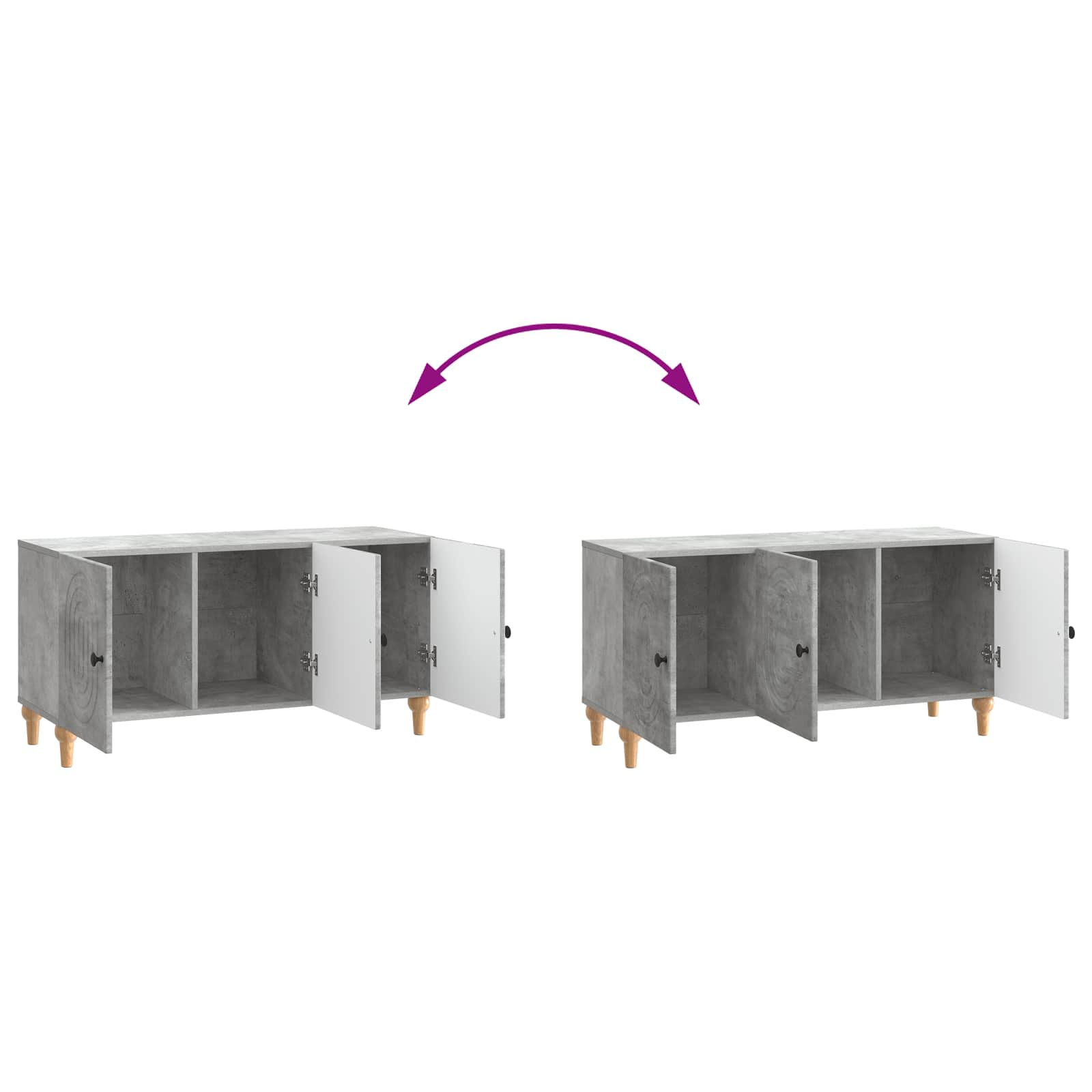 Ντουλάπι TV Γκρι Σκυροδέματος 99 x 34,5 x 50 εκ. - Pakobazaar