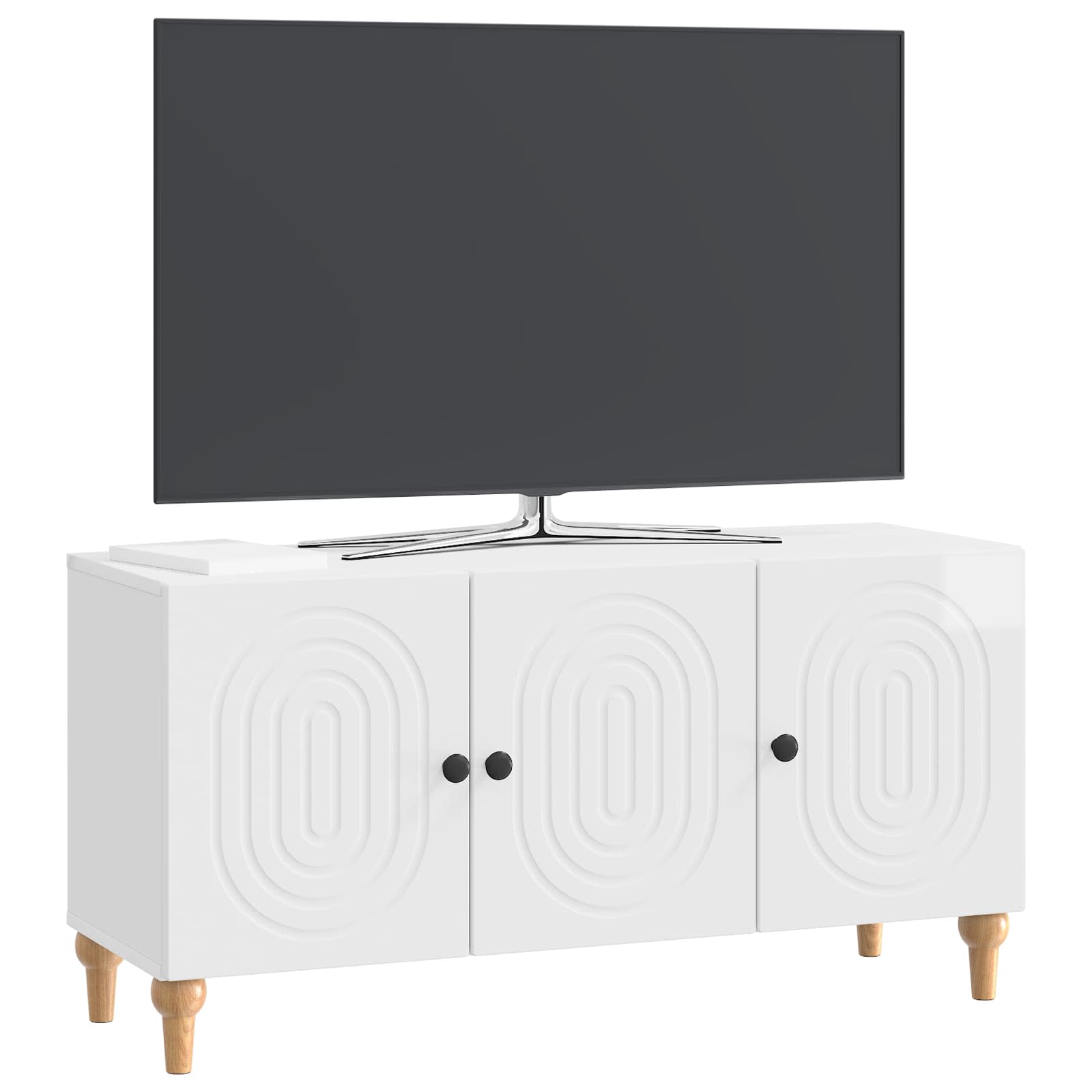 Ντουλάπι TV Γυαλιστερό Λευκό 99 x 34,5 x 50 εκ. - Pakobazaar
