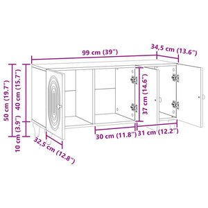 Ντουλάπι TV Γυαλιστερό Λευκό 99 x 34,5 x 50 εκ. - Pakobazaar