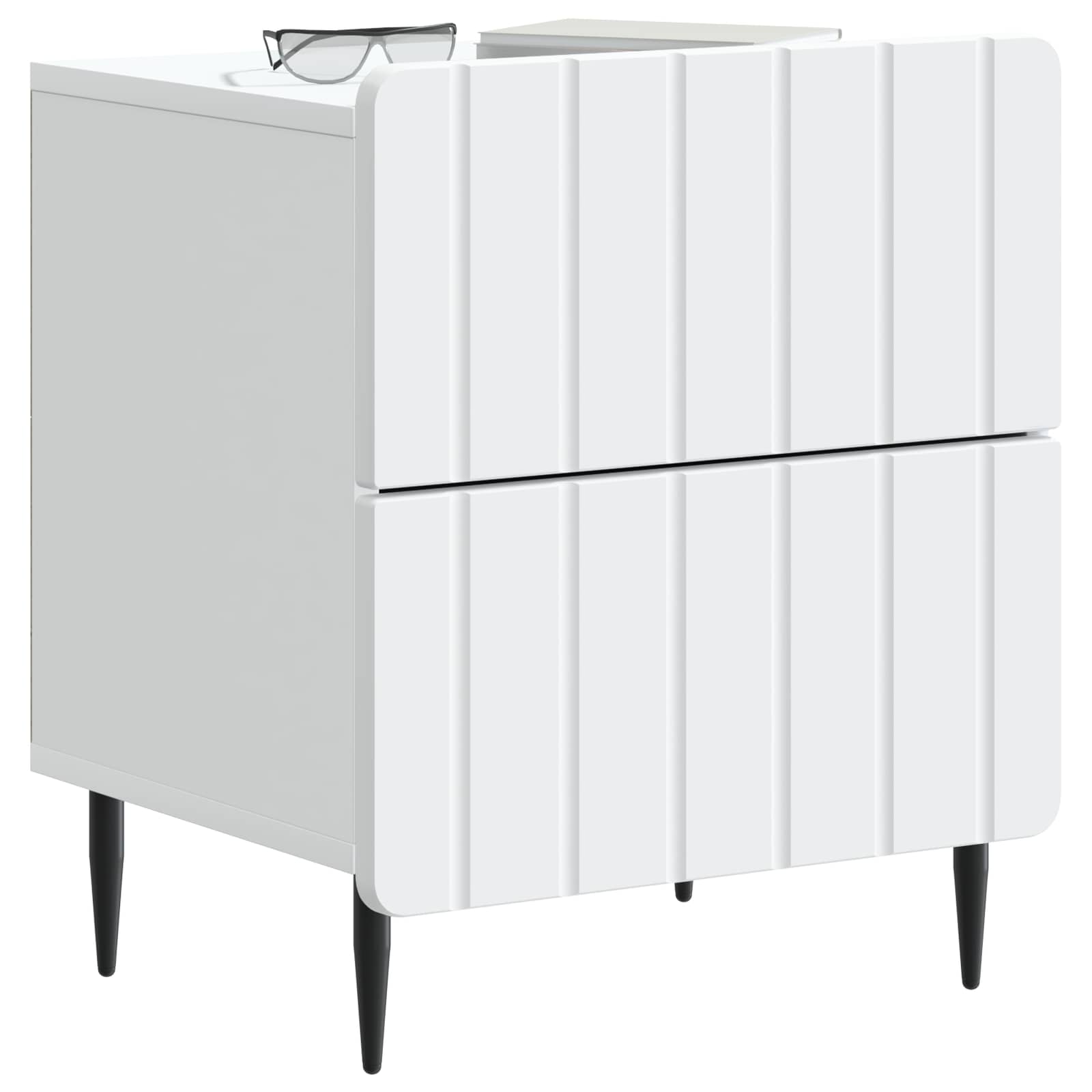 Κομοδίνο Λευκό 43 x 34,5 x 49,5 εκ Επεξεργασμένο Ξύλο - Pakobazaar