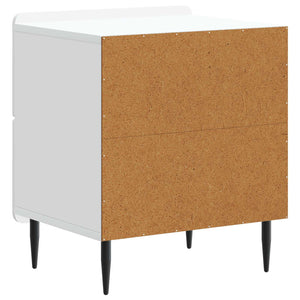 Κομοδίνο 2 pcs Λευκό 43 x 34,5 x 49,5 εκ Επεξεργασμένο Ξύλο - Pakobazaar