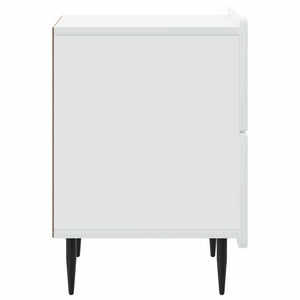 Κομοδίνο 2 pcs Λευκό 43 x 34,5 x 49,5 εκ Επεξεργασμένο Ξύλο - Pakobazaar