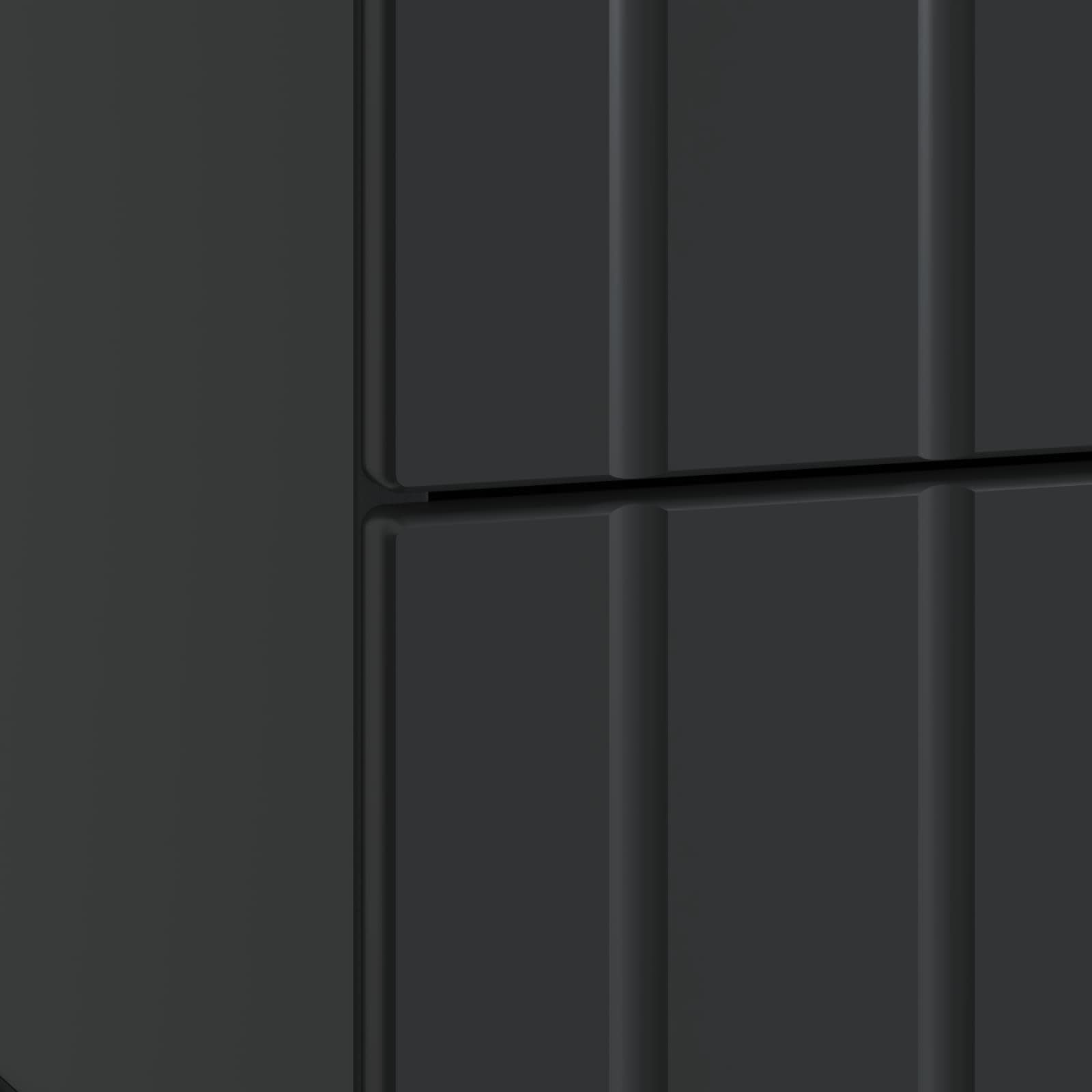 Κομοδίνο 2 pcs Μαύρο 43 x 34,5 x 49,5 εκ Επεξεργασμένο Ξύλο - Pakobazaar