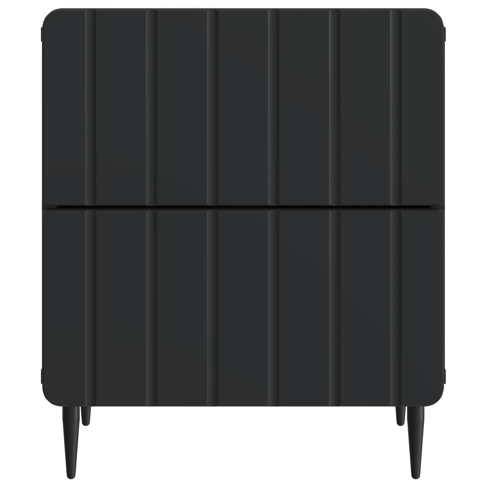 Κομοδίνο 2 pcs Μαύρο 43 x 34,5 x 49,5 εκ Επεξεργασμένο Ξύλο - Pakobazaar