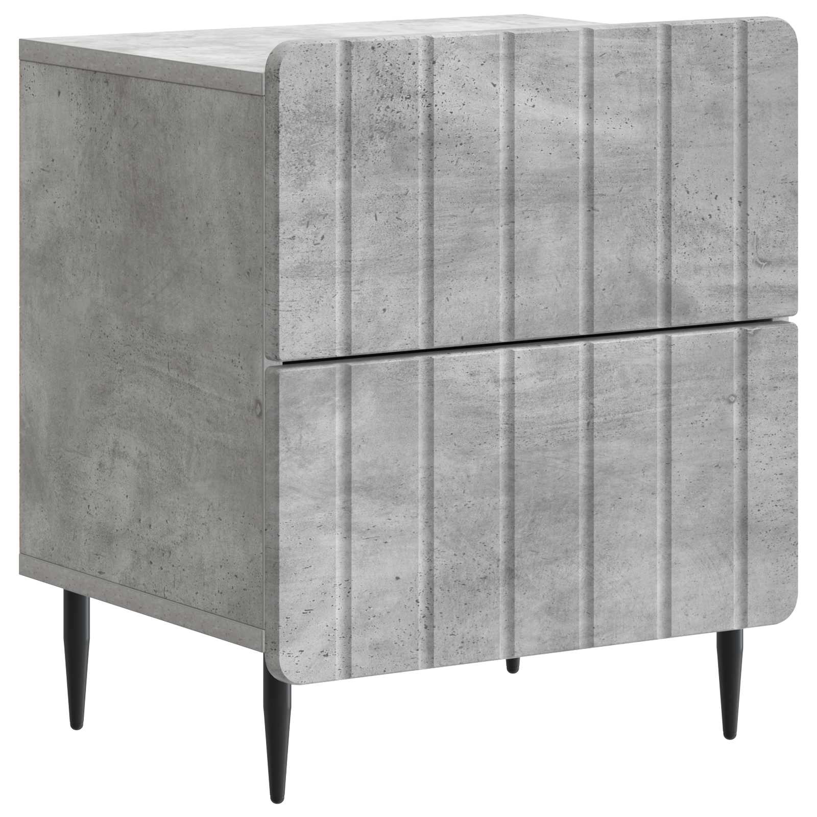 Κομοδίνο με συρτάρι 2 pcs Γκρι Σκυροδέματος 43 x 34,5 x 49,5 εκ - Pakobazaar