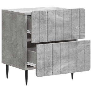 Κομοδίνο με συρτάρι 2 pcs Γκρι Σκυροδέματος 43 x 34,5 x 49,5 εκ - Pakobazaar
