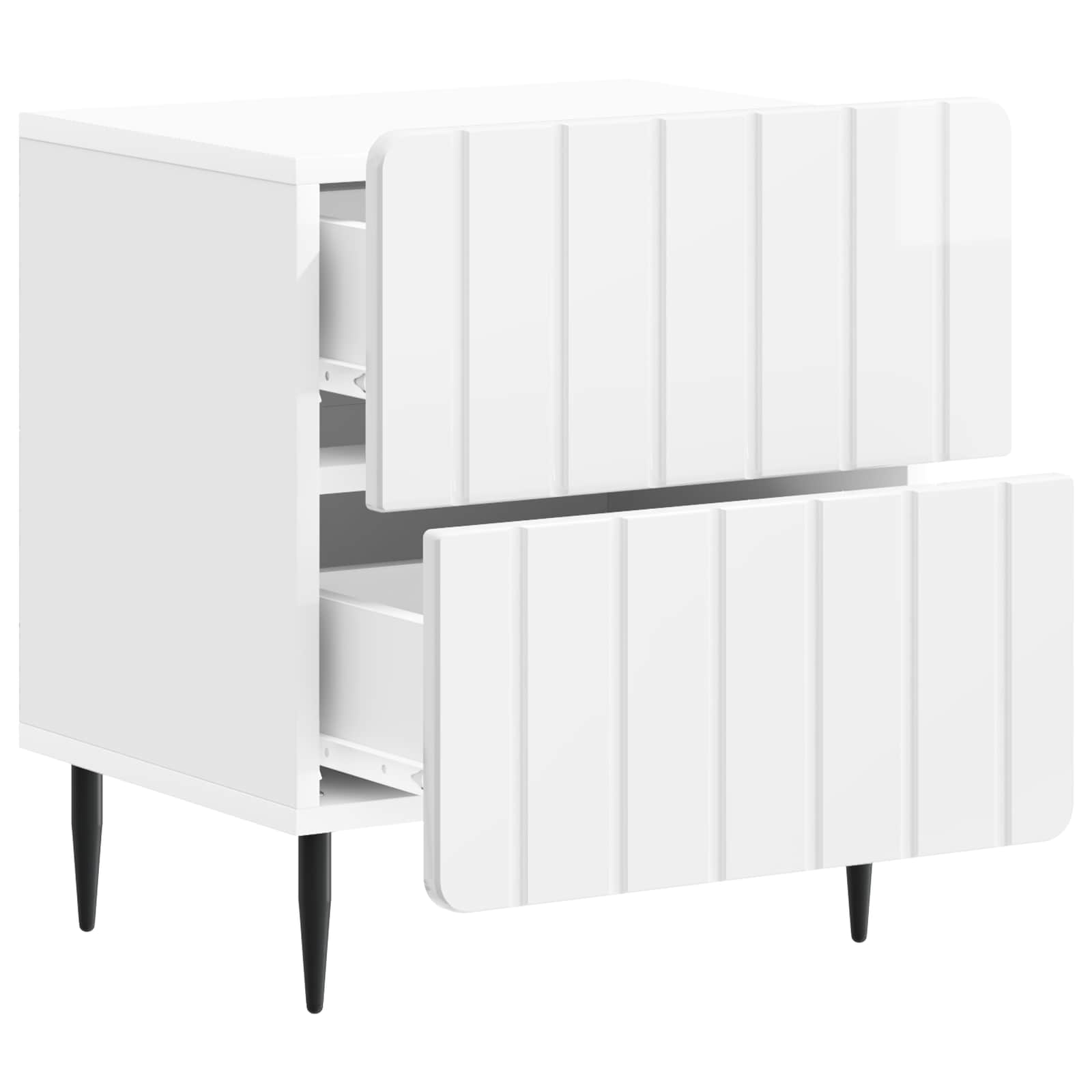 Κομοδίνο με συρτάρι Γυαλιστερό Λευκό 43 x 34,5 x 49,5 εκ - Pakobazaar
