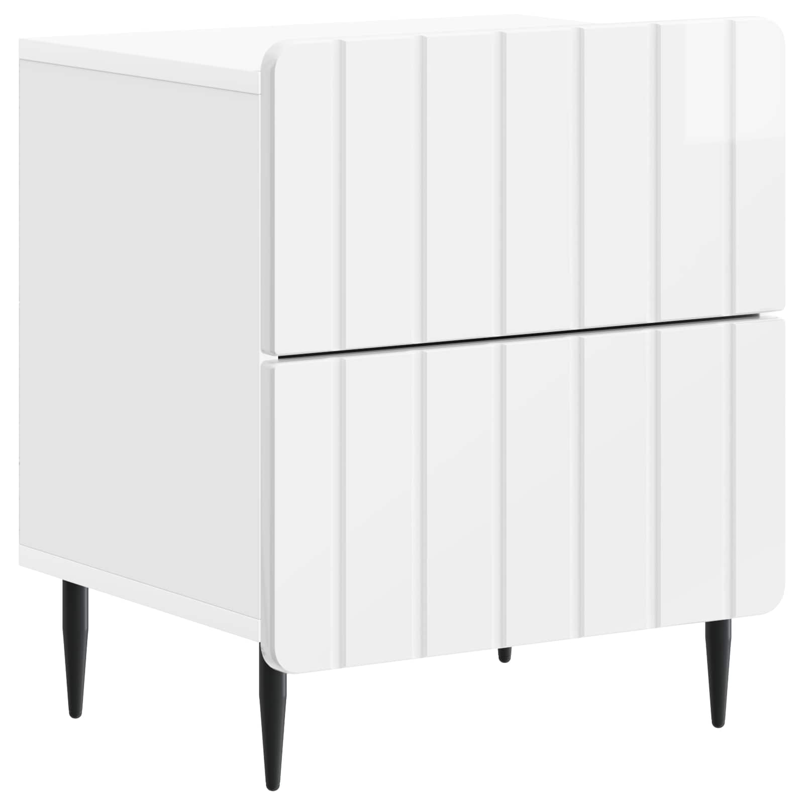 Κομοδίνο με συρτάρι 2 pcs Γυαλιστερό Λευκό 43 x 34,5 x 49,5 εκ - Pakobazaar
