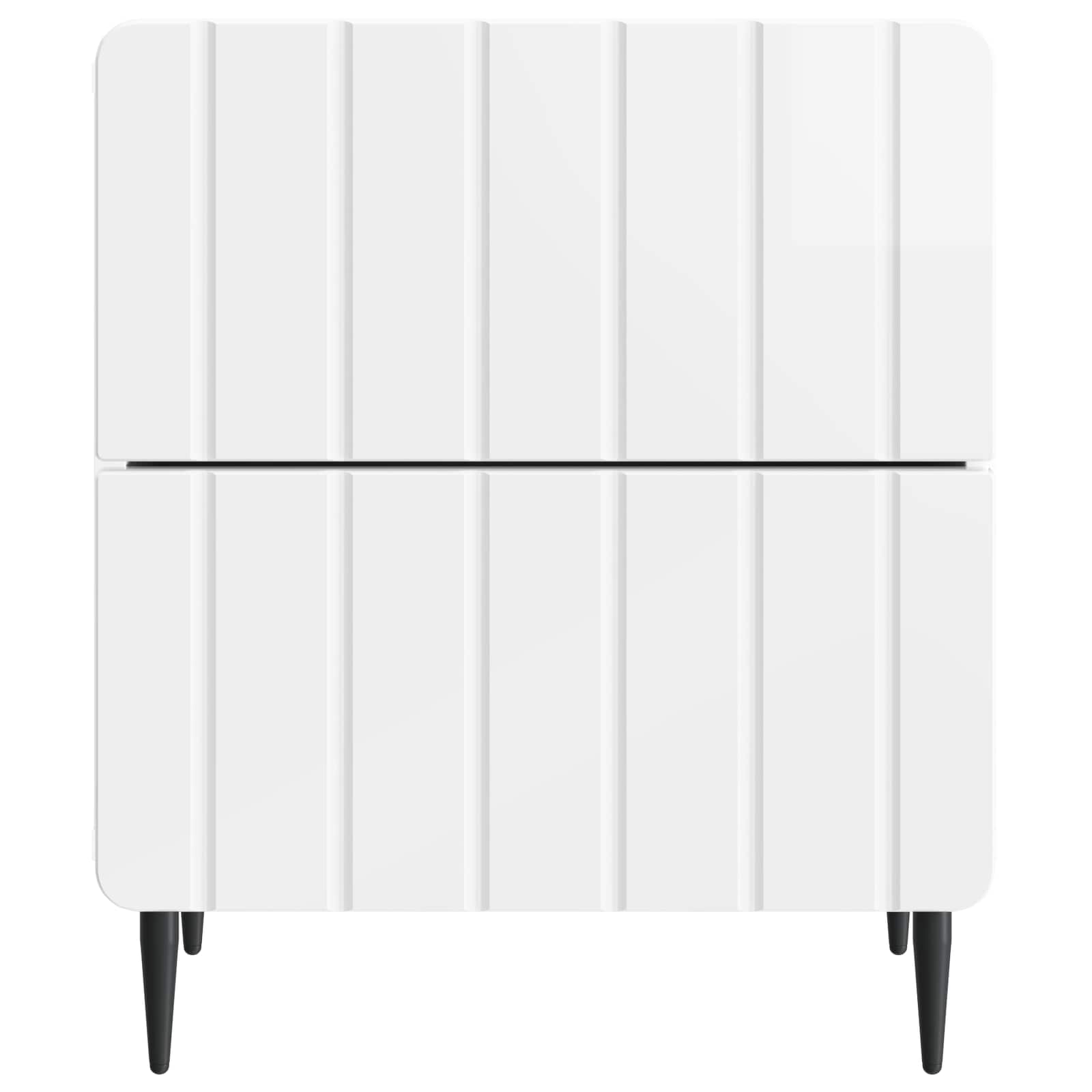 Κομοδίνο με συρτάρι 2 pcs Γυαλιστερό Λευκό 43 x 34,5 x 49,5 εκ - Pakobazaar