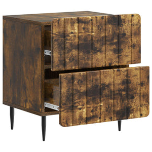 Κομοδίνο 2 pcs Καπνισμένο Ξύλο Δρυός 43 x 34,5 x 49,5 εκ - Pakobazaar