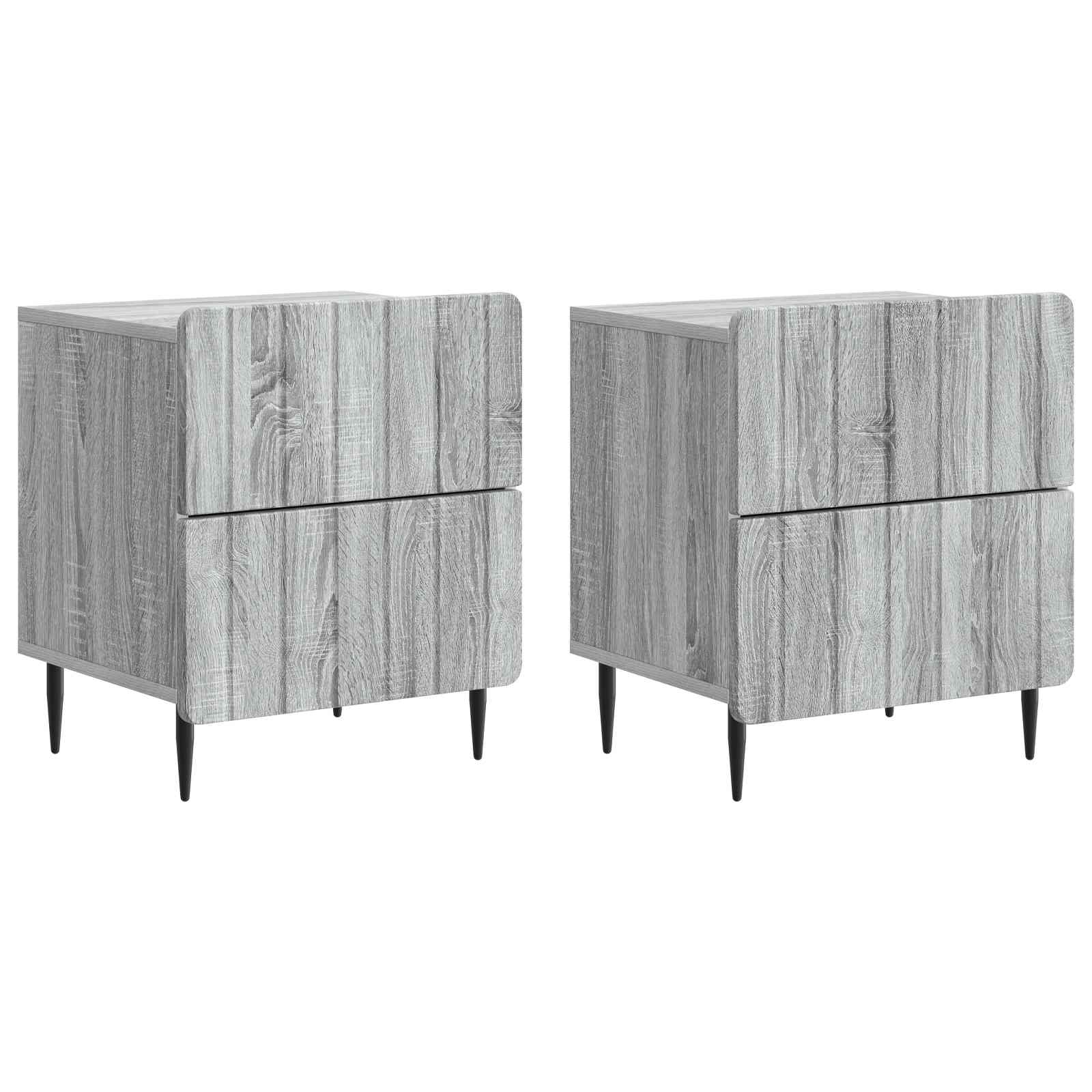 Κομοδίνο με συρτάρι 2 pcs Γκρι Sonoma 43 x 34,5 x 49,5 εκ - Pakobazaar