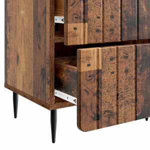 Κομοδίνο με συρτάρι 2 pcs Παλαιωμένο ξύλο 43 x 34,5 x 49,5 εκ - Pakobazaar